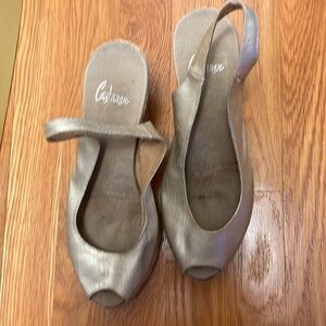 CASTANER”Oro” espadrille wedges, Gold, Sz 39